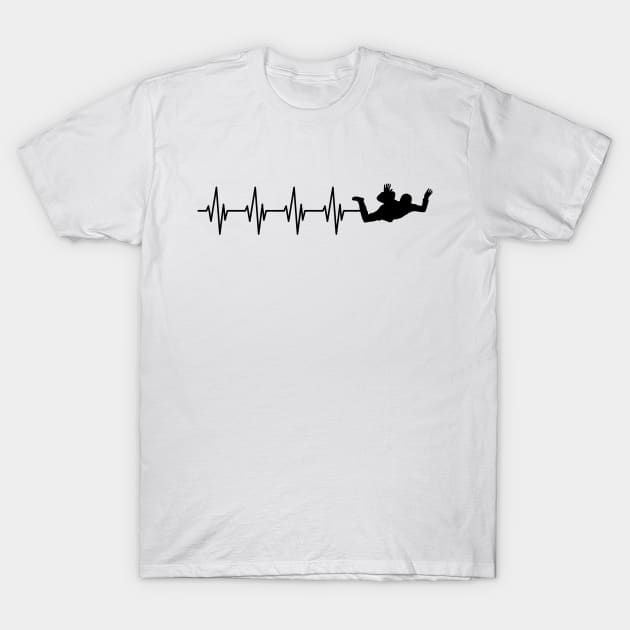 Skydiving heartbeat T-Shirt by KC Happy Shop